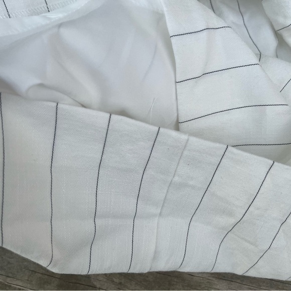 Mason D'amelie Paris cross front lined white black pinstripe tie skirt large - Picture 5 of 8